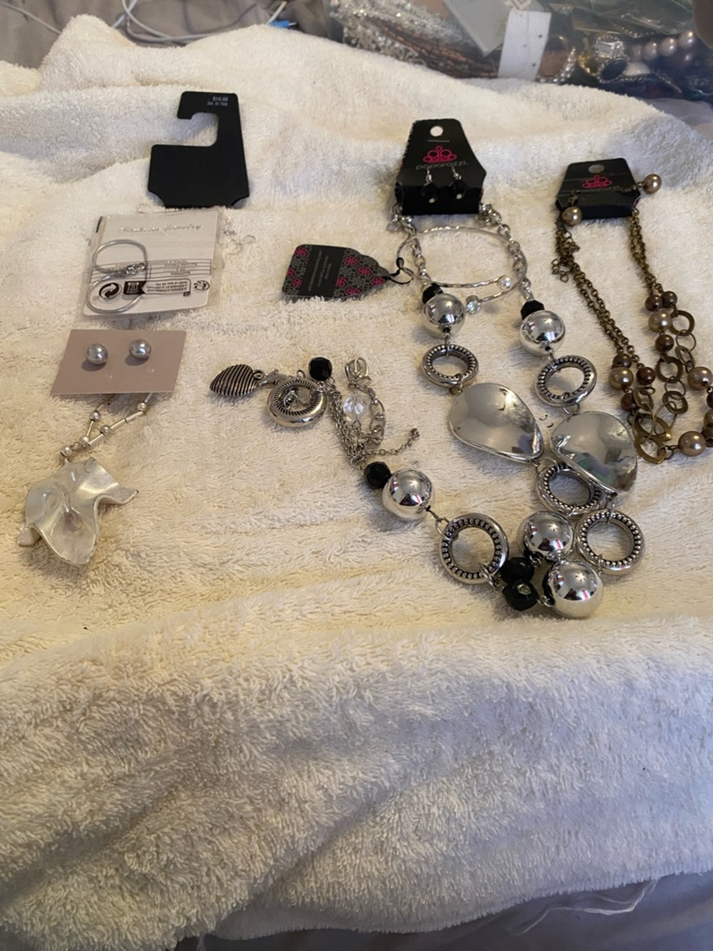 Lot of three necklace and earring sets inc Silver Multi-Element Orb
